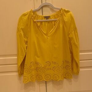 Lilla P Yellow Eyelet Blouse